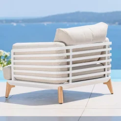 Poltrona da giardino in alluminio Monte Carlo Bianco e tortora