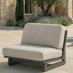 Poltrona da giardino in alluminio Long Beach Grigio antracite e tortora