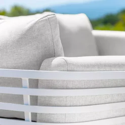 Poltrona da giardino in alluminio Monte Carlo Bianco e grigio chiaro