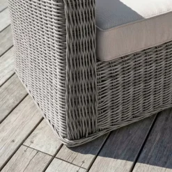 Poltrona da giardino in resina intrecciata Calvi Grigio e tortora