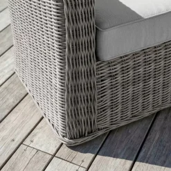 Poltrona da giardino in resina intrecciata Calvi Grigio e grigio scuro