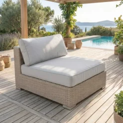 Poltrona da giardino in resina intrecciata Palma Grigio