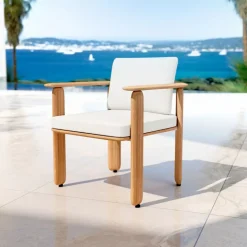 Poltrona da giardino legno teck Java Ecru