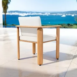 Poltrona da giardino legno teck Java Ecru