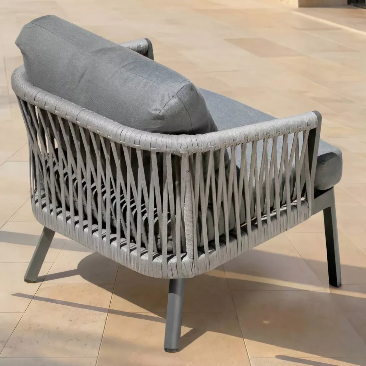 Poltrona da giardino rilassante in alluminio Amalfi Grigio antracite