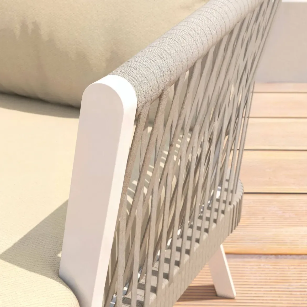 Poltrona da giardino rilassante in alluminio Amalfi Bianco e beige
