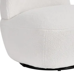 Poltrona girevole in bouclé (seduta 45 cm) Nyxor Ecru