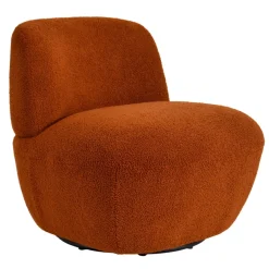 Poltrona girevole in bouclé (seduta 45 cm) Nyxor Terracotta