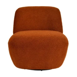 Poltrona girevole in bouclé (seduta 45 cm) Nyxor Terracotta