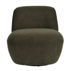 Poltrona girevole in bouclé (seduta 45 cm) Nyxor Verde scuro