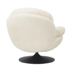Poltrona girevole in bouclé (seduta 46 cm) Lomy Bianco