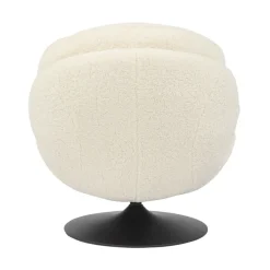 Poltrona girevole in bouclé (seduta 46 cm) Lomy Bianco