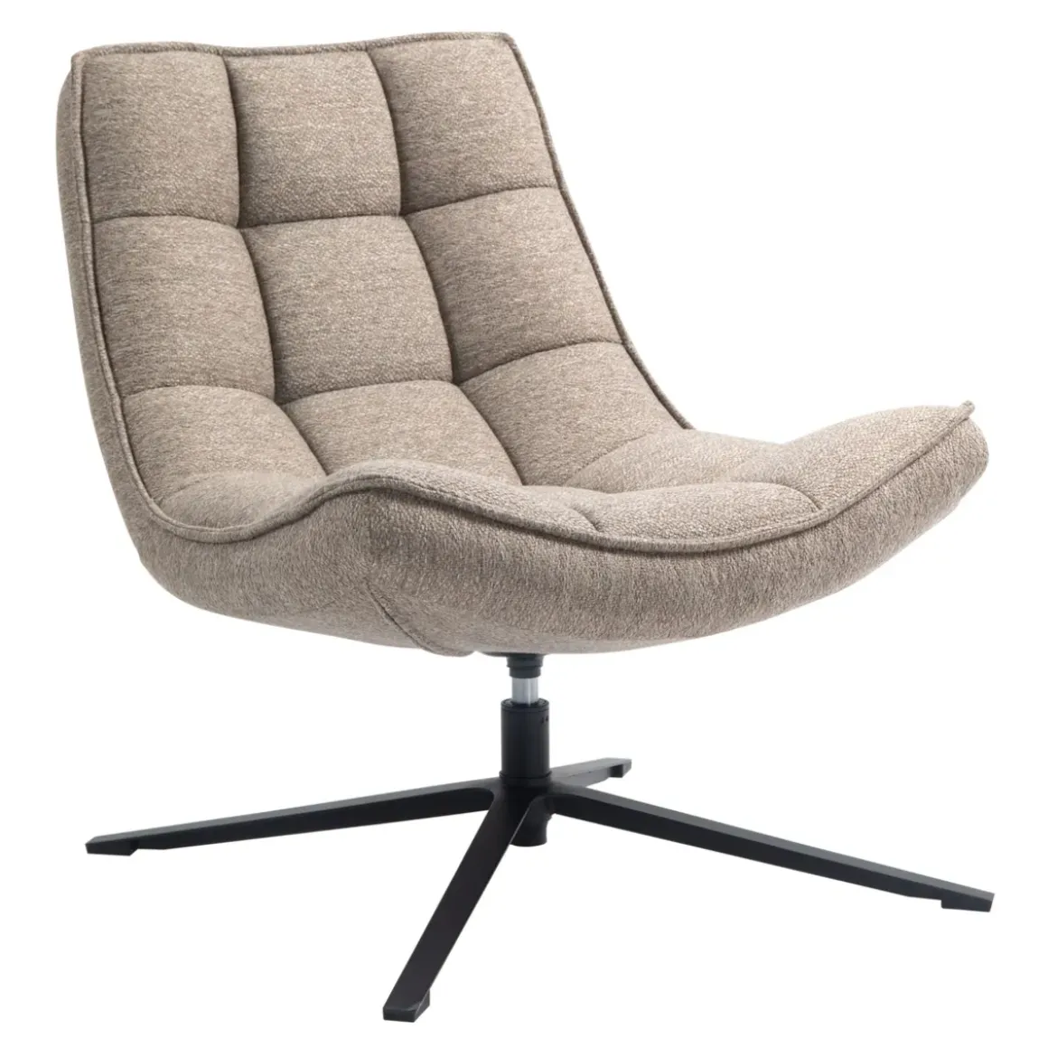 Poltrona girevole in tessuto (seduta 43 cm) Oxxo Beige Sabbia