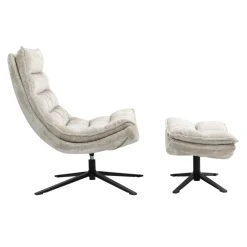 Poltrona girevole in tessuto (seduta 45 cm) Brava Beige