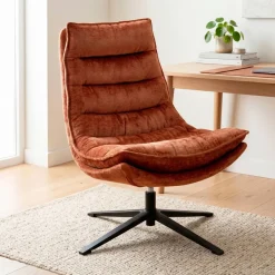 Poltrona girevole in tessuto (seduta 45 cm) Brava Rame