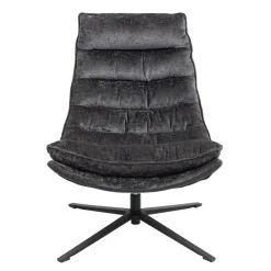 Poltrona girevole in tessuto (seduta 45 cm) Brava Grigio scuro