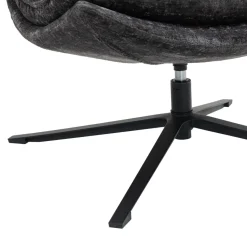 Poltrona girevole in tessuto (seduta 45 cm) Brava Grigio scuro