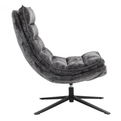 Poltrona girevole in tessuto (seduta 45 cm) Brava Grigio scuro