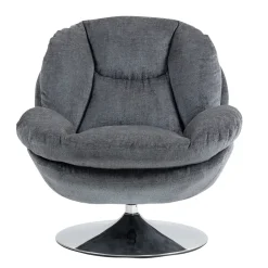 Poltrona girevole in tessuto (seduta 46 cm) Lomy Grigio scuro