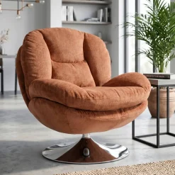 Poltrona girevole in tessuto (seduta 46 cm) Lomy Ruggine