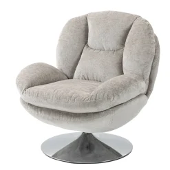 Poltrona girevole in tessuto (seduta 46 cm) Lomy Tortora