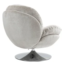 Poltrona girevole in tessuto (seduta 46 cm) Lomy Tortora