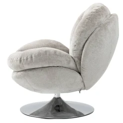 Poltrona girevole in tessuto (seduta 46 cm) Lomy Tortora