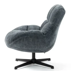 Poltrona girevole in tessuto (seduta 47 cm) Rezo Azzurro chiaro