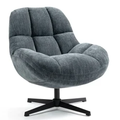 Poltrona girevole in tessuto (seduta 47 cm) Rezo Azzurro chiaro