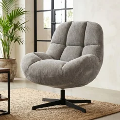 Poltrona girevole in tessuto (seduta 47 cm) Rezo Grigio chiaro