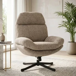 Poltrona girevole in tessuto (seduta 49 cm) Moor Beige Sabbia