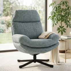 Poltrona girevole in tessuto (seduta 49 cm) Moor Blu chiaro
