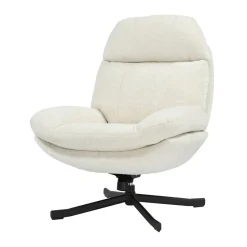 Poltrona girevole in tessuto (seduta 49 cm) Moor Ecru