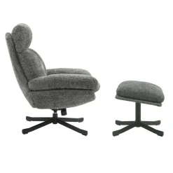 Poltrona girevole in tessuto (seduta 49 cm) Moor Grigio