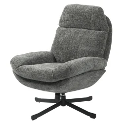 Poltrona girevole in tessuto (seduta 49 cm) Moor Grigio