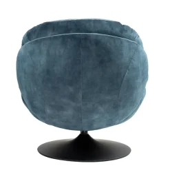 Poltrona girevole in velluto (seduta 46 cm) Lomy Blu grigio