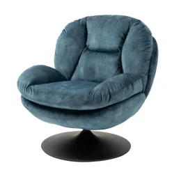 Poltrona girevole in velluto (seduta 46 cm) Lomy Blu grigio