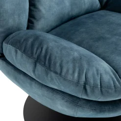Poltrona girevole in velluto (seduta 46 cm) Lomy Blu grigio