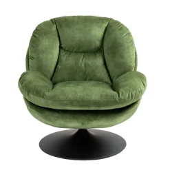 Poltrona girevole in velluto (seduta 46 cm) Lomy Verde