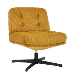 Poltrona girevole in velluto a coste (seduta 46 cm) Kult Miele