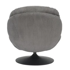 Poltrona girevole in velluto a coste (seduta 46 cm) Lomy Grigio