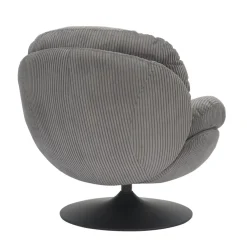 Poltrona girevole in velluto a coste (seduta 46 cm) Lomy Grigio