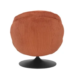 Poltrona girevole in velluto a coste (seduta 46 cm) Lomy Terracotta