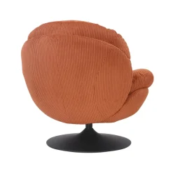 Poltrona girevole in velluto a coste (seduta 46 cm) Lomy Terracotta