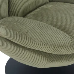Poltrona girevole in velluto a coste (seduta 46 cm) Lomy Verde