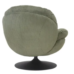 Poltrona girevole in velluto a coste (seduta 46 cm) Lomy Verde