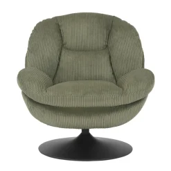 Poltrona girevole in velluto a coste (seduta 46 cm) Lomy Verde