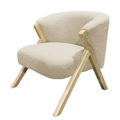 Poltrona in bouclé (H70 cm) Andy Beige sabbia