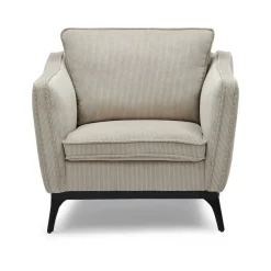 Poltrona in velluto a coste (Altezza seduta 45 cm) Owen Beige
