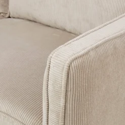 Poltrona in velluto a coste (Altezza seduta 45 cm) Owen Beige
